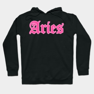 Aries Zodiac Pink Astrology Aesthetic Hoodie